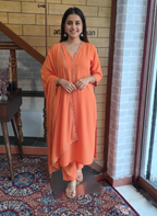 Organza Suit with Zari and Intricate Cut Work Embroidery