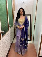 Tissue Fabric Sharara Suit with Elegant Zardozi Work