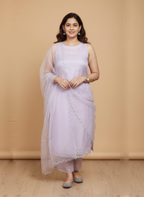 Organza Suit with Luxurious Zari Work Embroidery