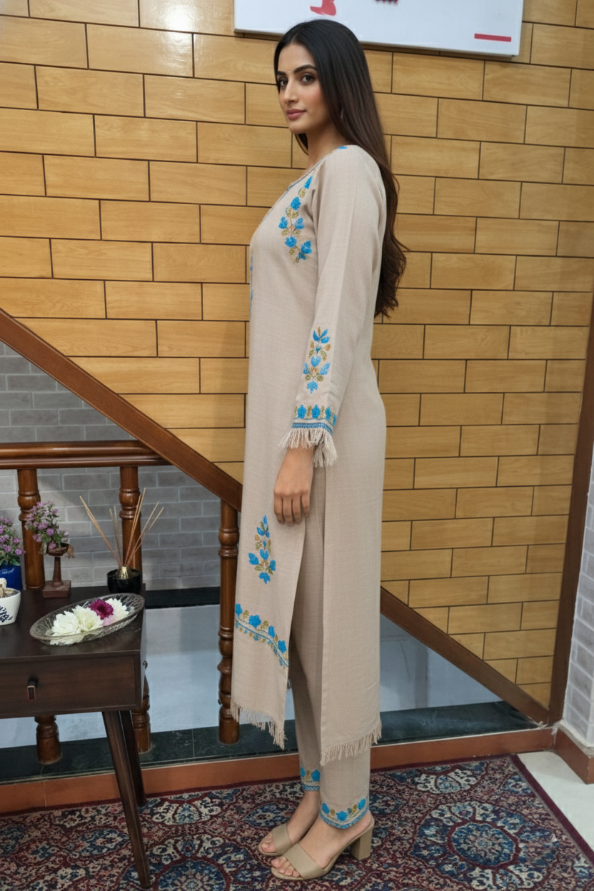 Heritage Resham Work Pure Pashmina Suit