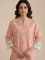 Cotton Suit with Cut Work and Resham Embroidery