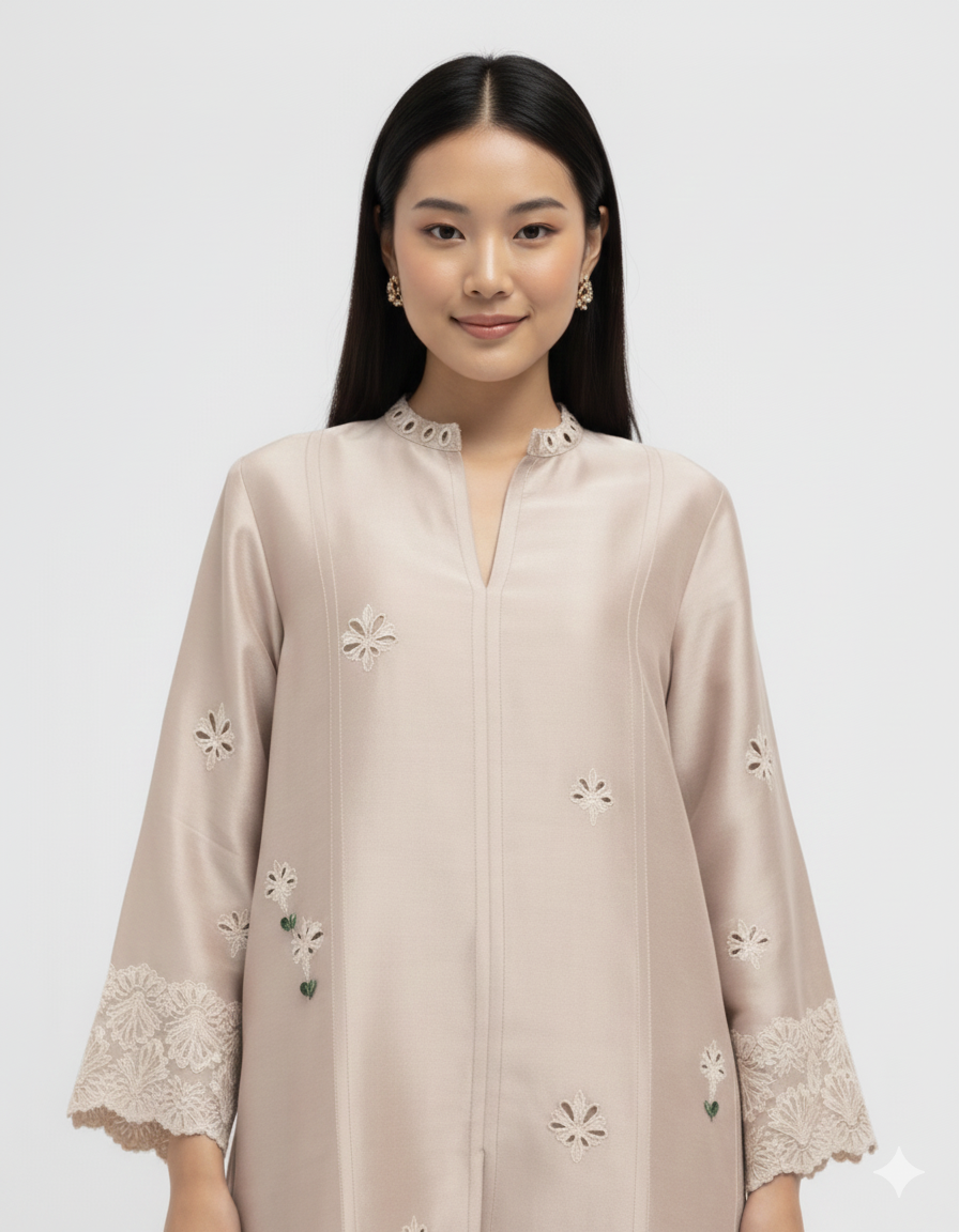 Cotton Silk Suit with Delicate Resham Work Embroidery