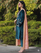 Regal Silk Velvet Suit with Aari & Cutdana Work