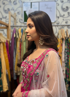 Silk Anarkali Suit with Zardozi and Stone Embellishment