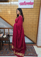 Anarkali suit with bandhani dupatta