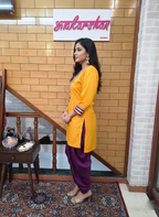 Silk suit with dhoti