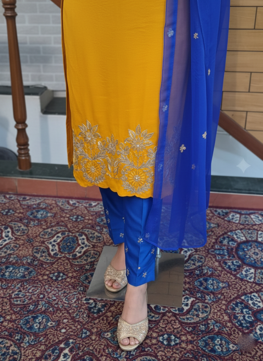 Luxury Jimmy Choo Suit with Exquisite Cutdana and Dabka Work