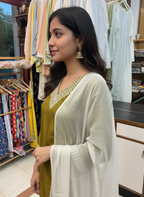 Silk Suit with Delicate Resham Work and Sheer Organza Dupatta