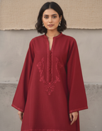A-Line Silhouette: Modal Cotton Suit with Resham Embellishment