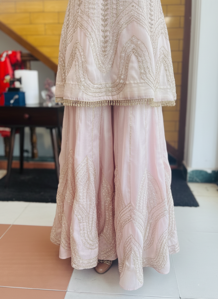 Silk Sharara Suit with Gotta Patti, Sequin Work & Organza Dupatta