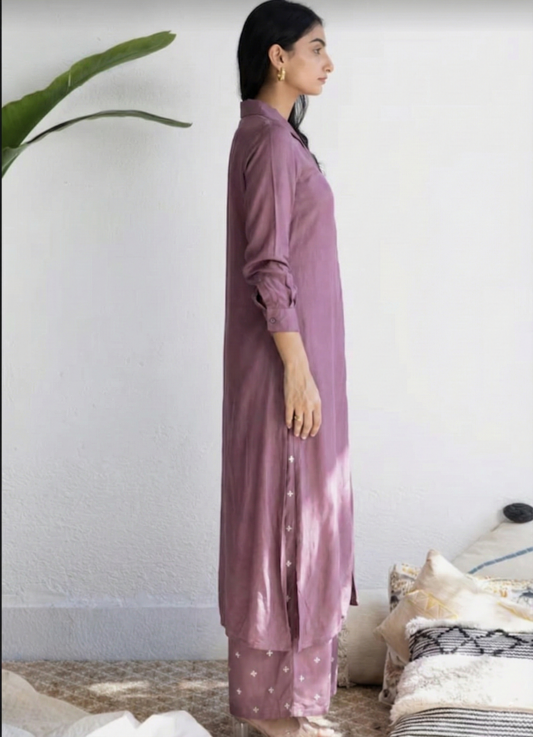 Breathable Malmal Fabric Plazo Suit