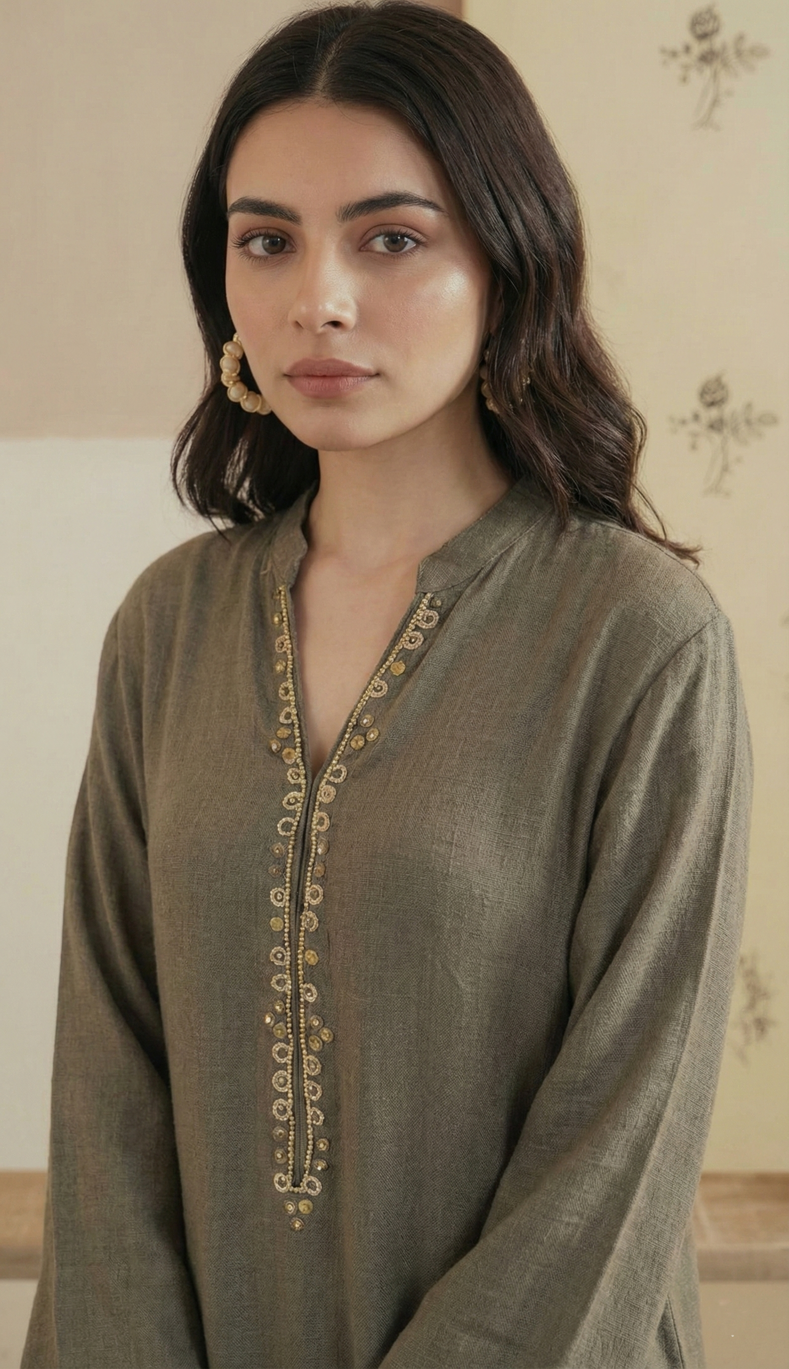 Designer Modal Cotton Suit Set with Heavy Cut Work and Zardozi