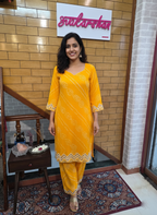 Sparkling Georgette Ensemble with Mirror and Beads Work