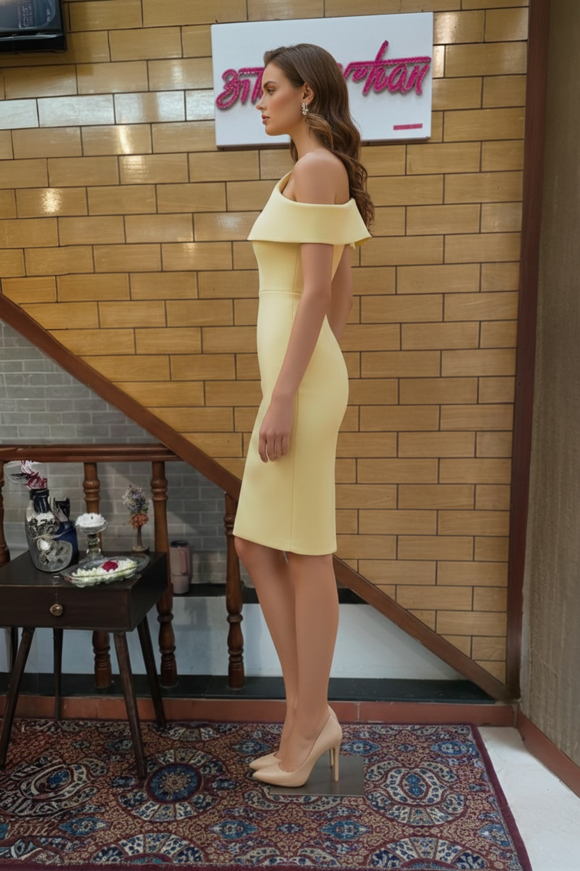 Buttercream One-Shoulder Bodycon Dress