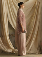 Contrasting Velvet and Silk Zardozi Ensemble