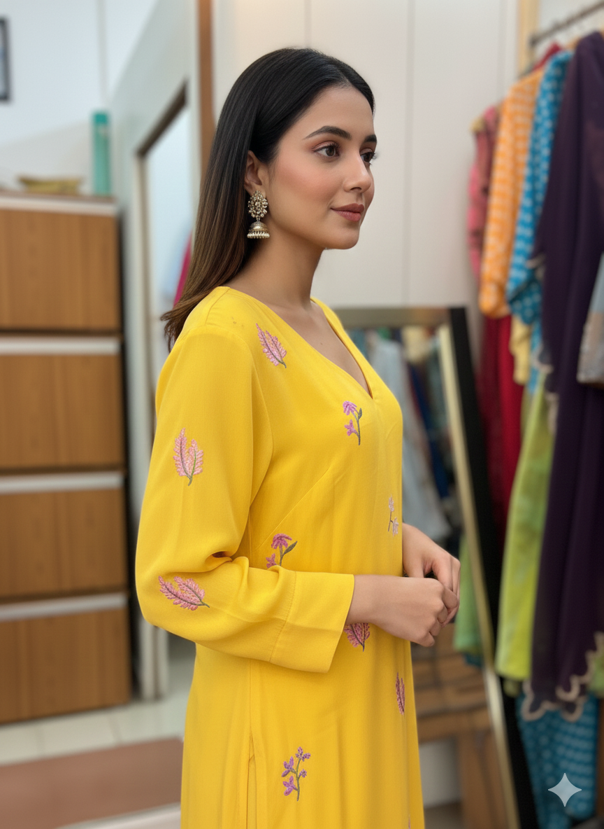 Georgette Ensemble with Delicate Resham Embroidery