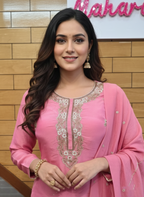 Shimmering Tissue Ensemble: Skirt and Corset with Detailed Sequence Work