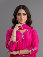 Pure Silk Suit with Intricate Zardozi Work