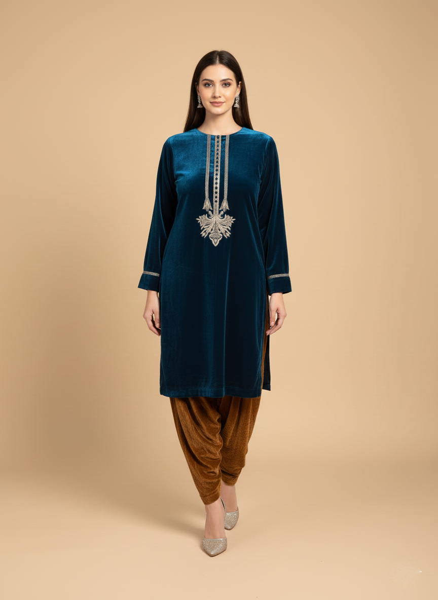 The Designer Dhoti Suit: Silk Velvet & Heavy Zardozi Embroidery