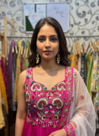 Silk Anarkali Suit with Zardozi and Stone Embellishment