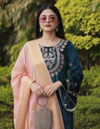 Regal Silk Velvet Suit with Aari & Cutdana Work