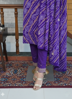 Traditional Bandhani Georgette Suit with Handcrafted Gota Patti Work