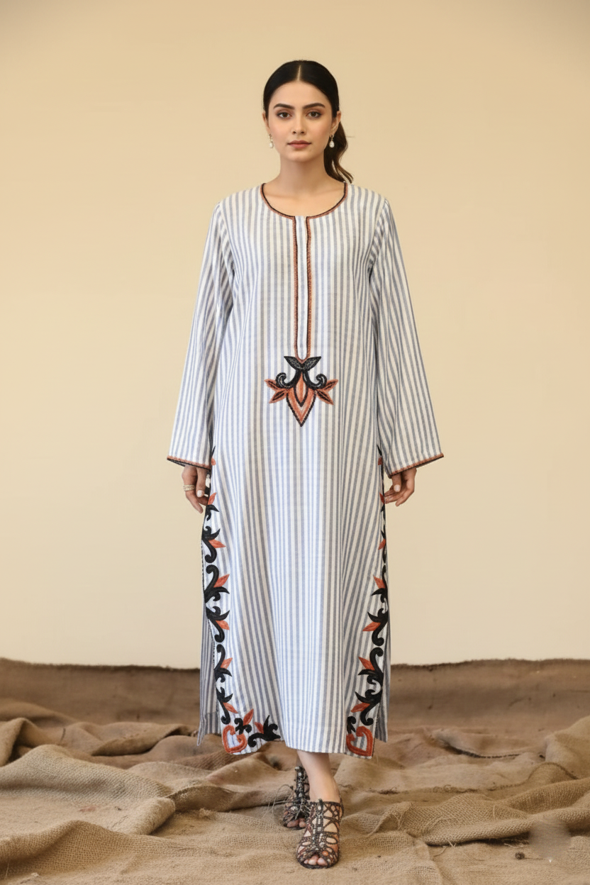 Elegance in Thread: Resham Work Cotton Suit