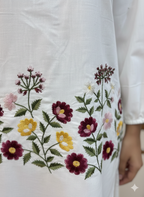 Cotton Linen Co-ord Set with Elegant Resham Handwork