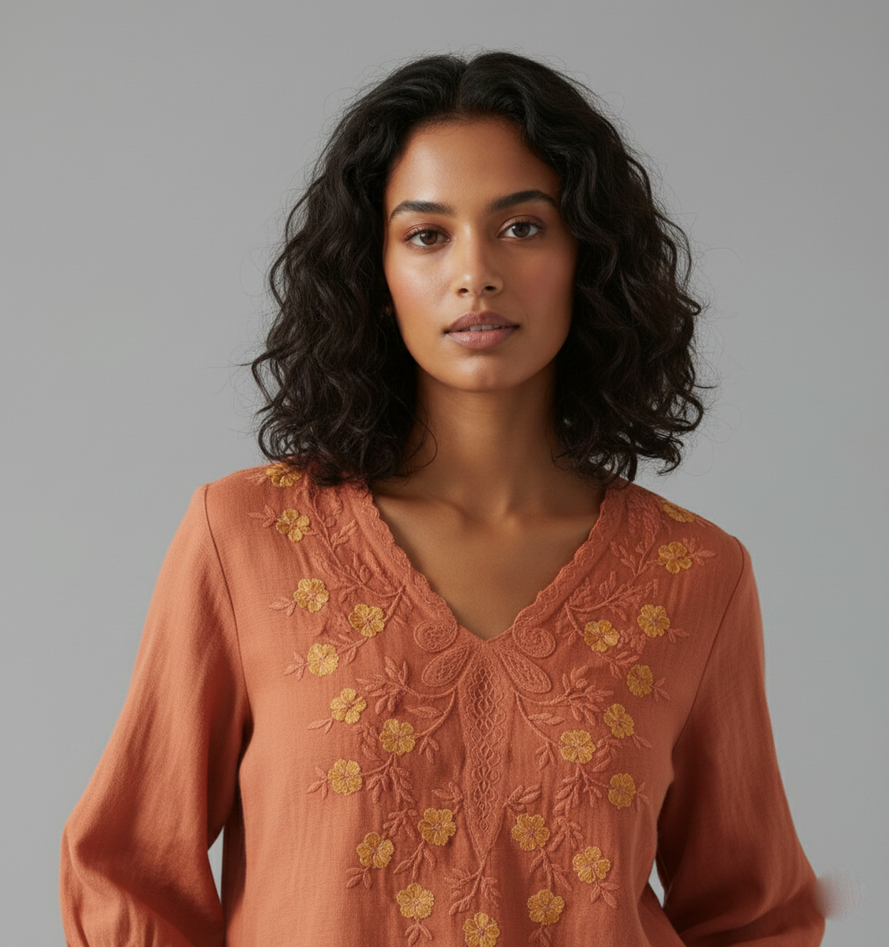 Malmal Cotton Co-Ord set featuring Intricate Resham Embroidery