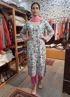 Organza Suit with Resham and Sequin Embroidery