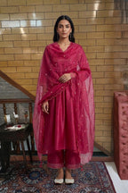 Royal Fuchsia Festive Kurta Palazzo Set