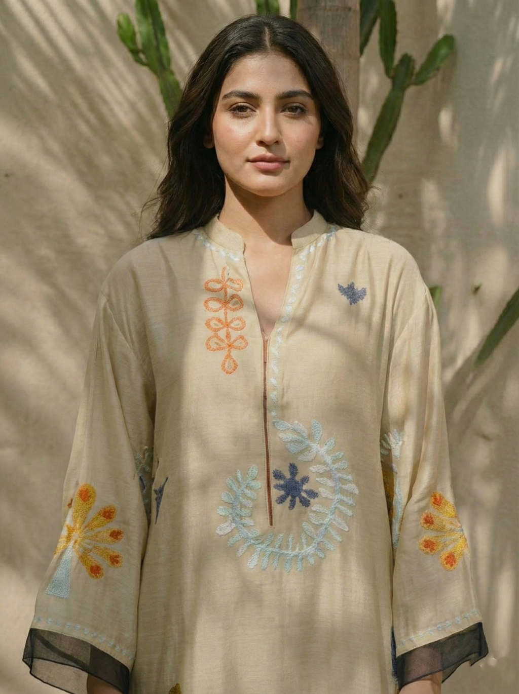 Cotton Suit with Resham Work and Comfortable Loose Pants