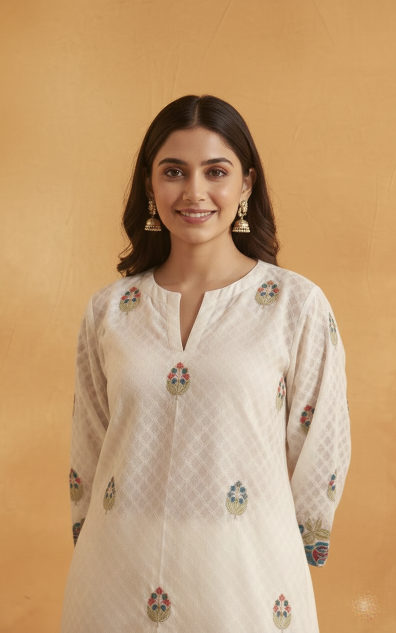 Heritage Chanderi Cotton Suit with Fine Thread Work