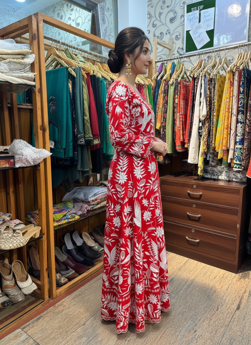 Georgette Anarkali Suit with Intricate Resham Embroidery