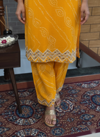 Sparkling Georgette Ensemble with Mirror and Beads Work