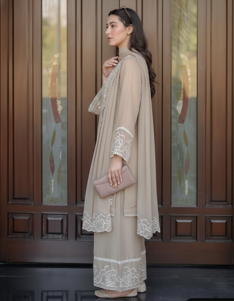 Exquisite Resham Embroidered Chanderi Suit