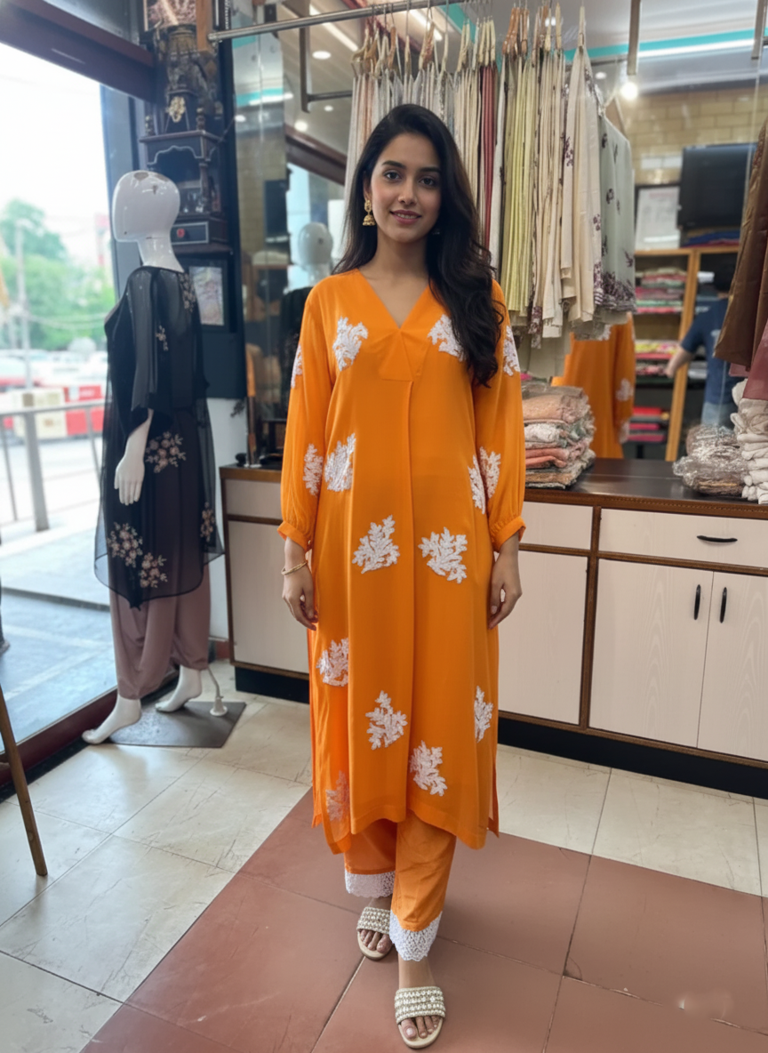 Elegant Georgette Suit with Intricate Resham Work