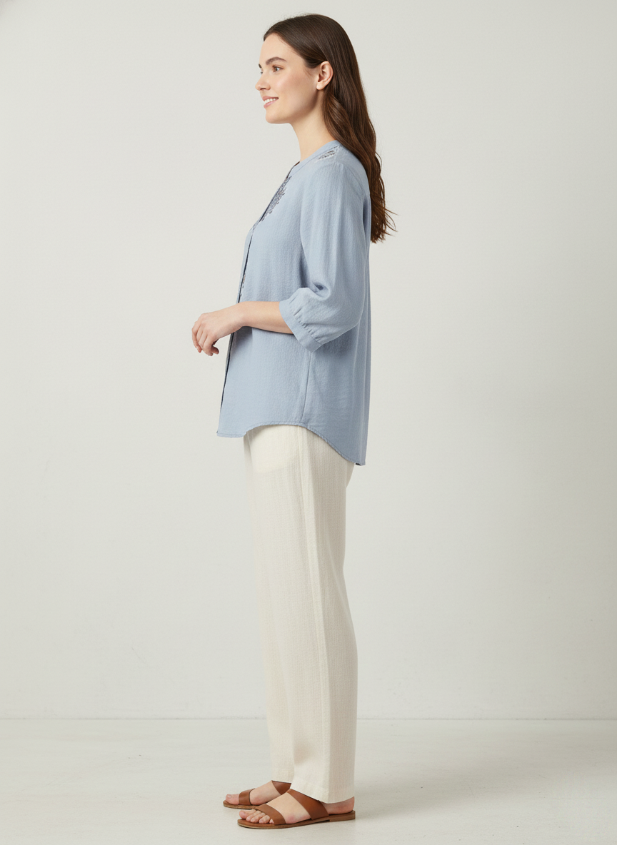 Resham Embroidered Cotton Casual Top