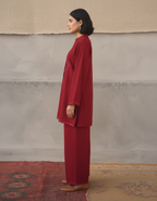 A-Line Silhouette: Modal Cotton Suit with Resham Embellishment