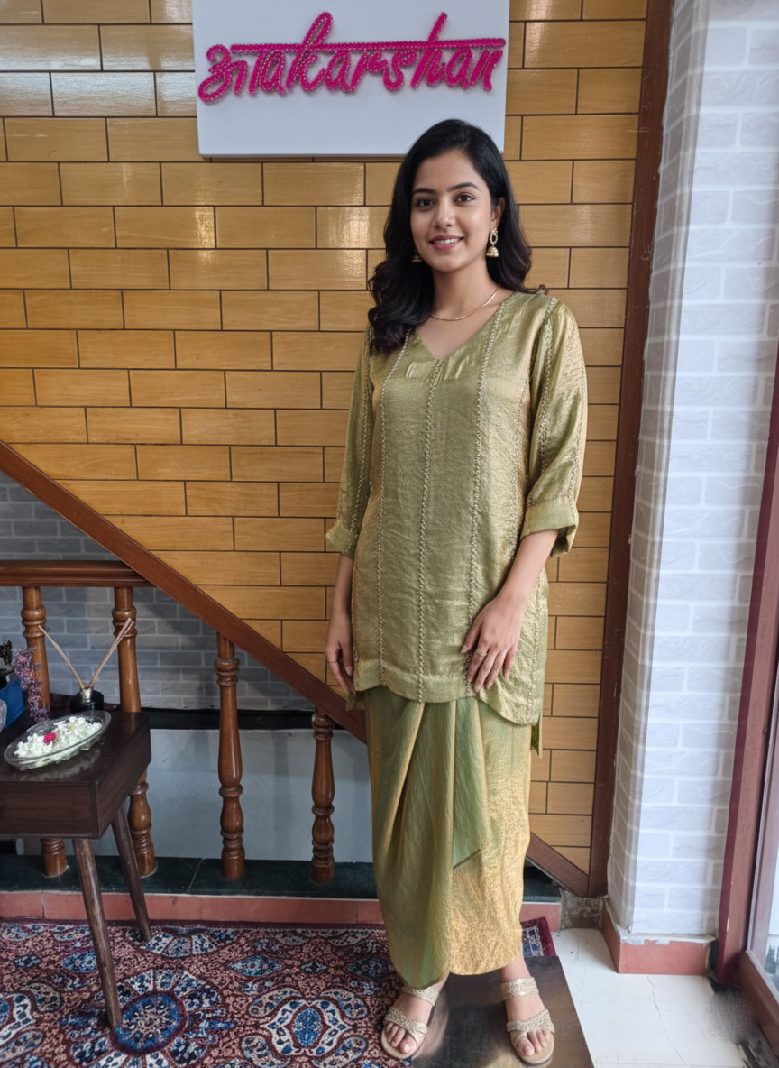 Jimmy Choo Dhoti Suit with Intricate Cutdana Work