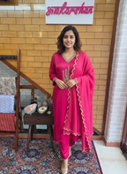 Shimmering Tissue Silk Suit with Intricate Cutdana and Sequin Embroidery