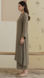 Designer Modal Cotton Suit Set with Heavy Cut Work and Zardozi