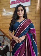 Mirror Work Crepe Saree