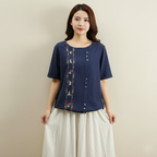 Cotton Top with Elegant Resham Work Embroidery