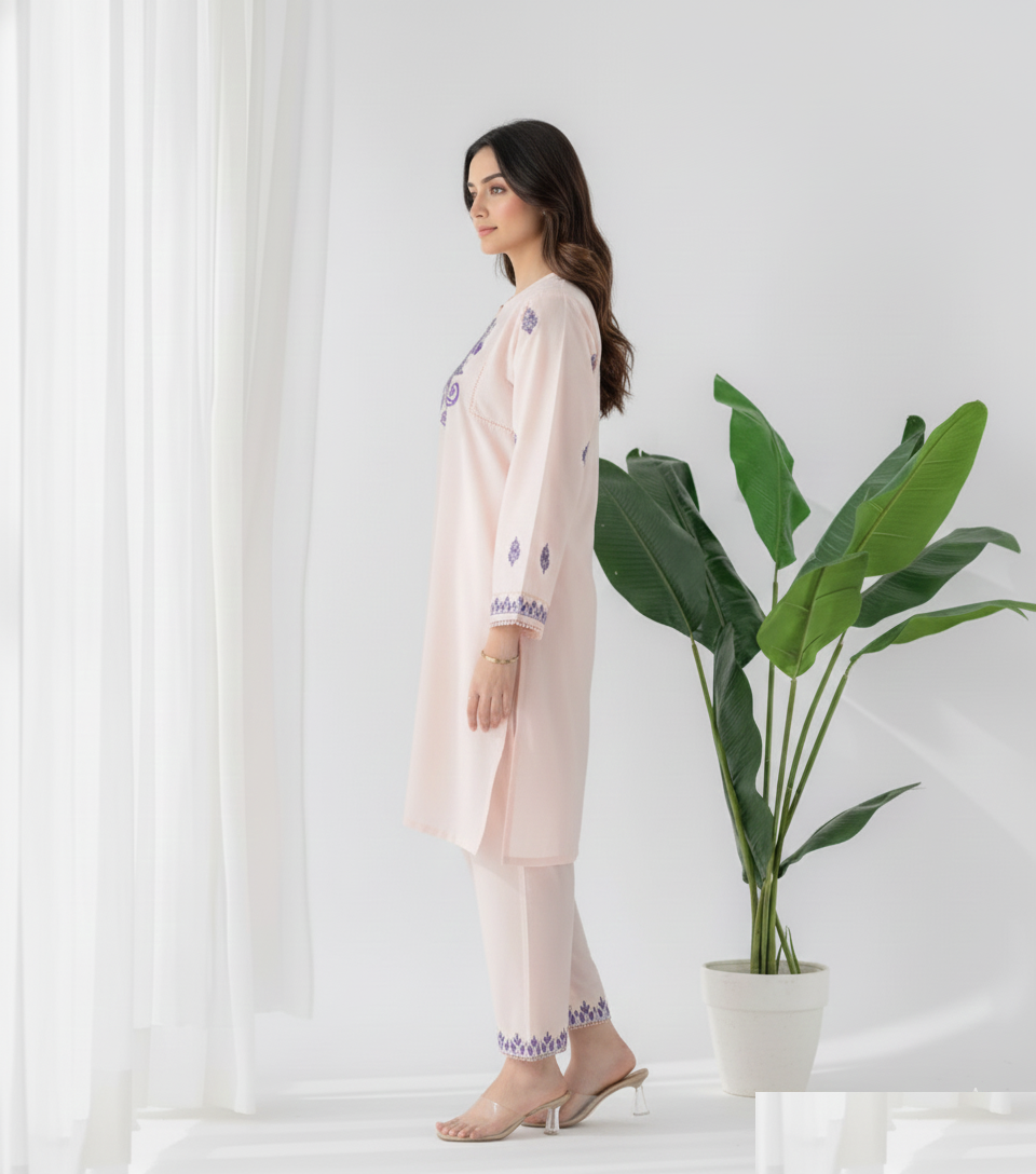 Classic Cotton Suit featuring Resham Detailing