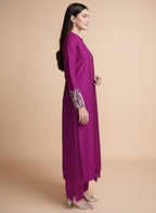 Pure Silk Suit with Cut Work and Resham Embroidery