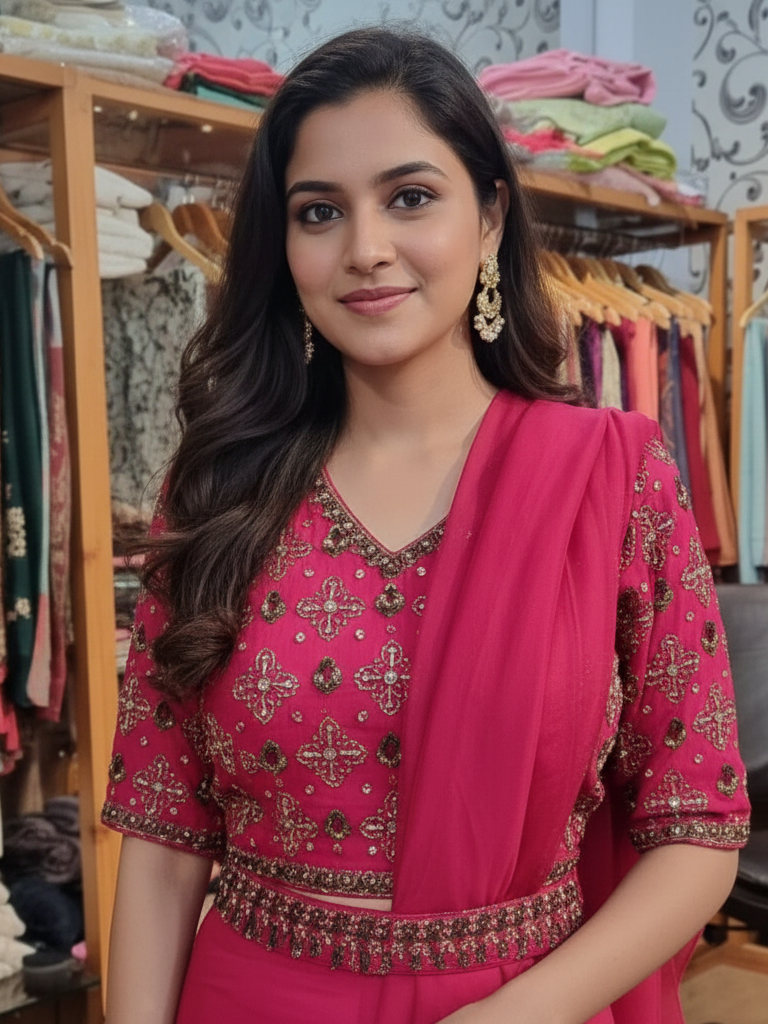 Zardozi Embroidered Georgette Drape Saree