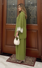 Cotton Suit with Resham Embroidery and Cut Work