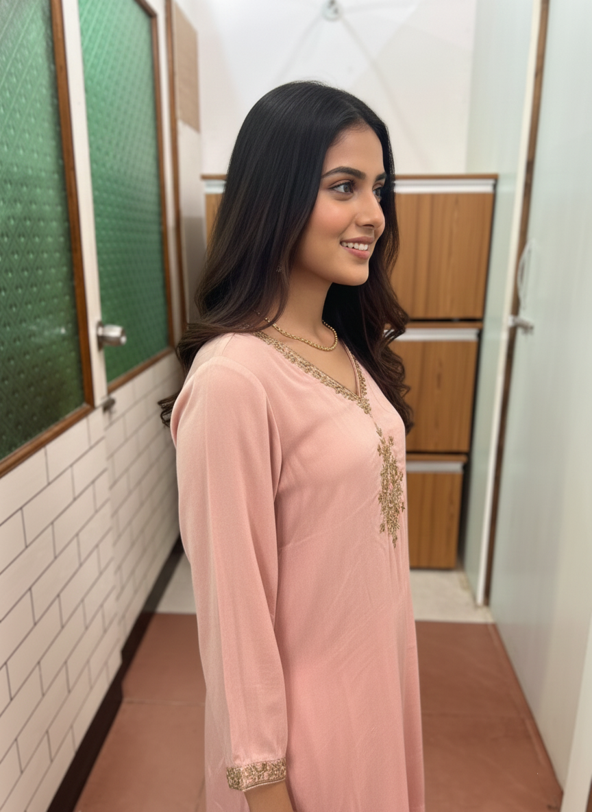 Designer Modal Satin Suit with Rich Zardozi Detailing