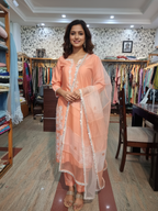 Chanderi Suit with Fine Resham Work Embroidery